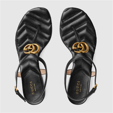 sandali neri gucci|Sandalo donna con Doppia G in pelle nera .